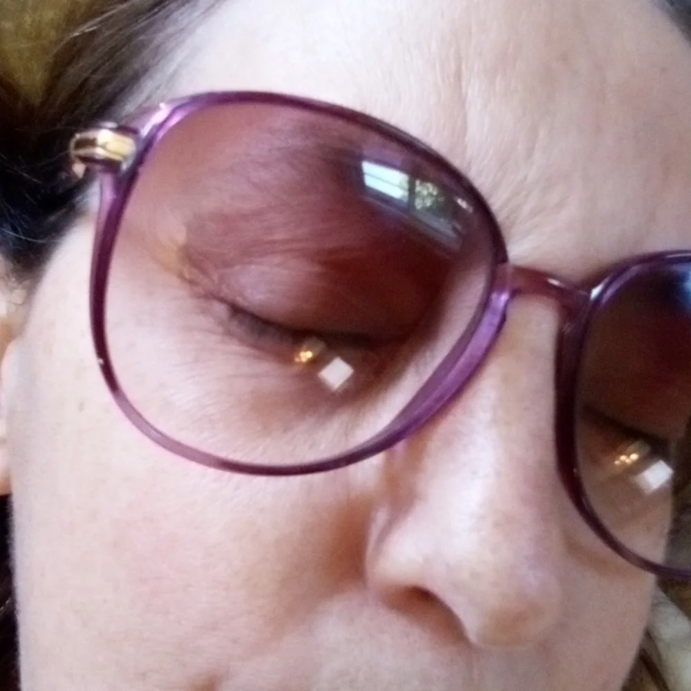 Tura Sunglasses Purple Frames EUC In  Red Leather Case Model ? 887?